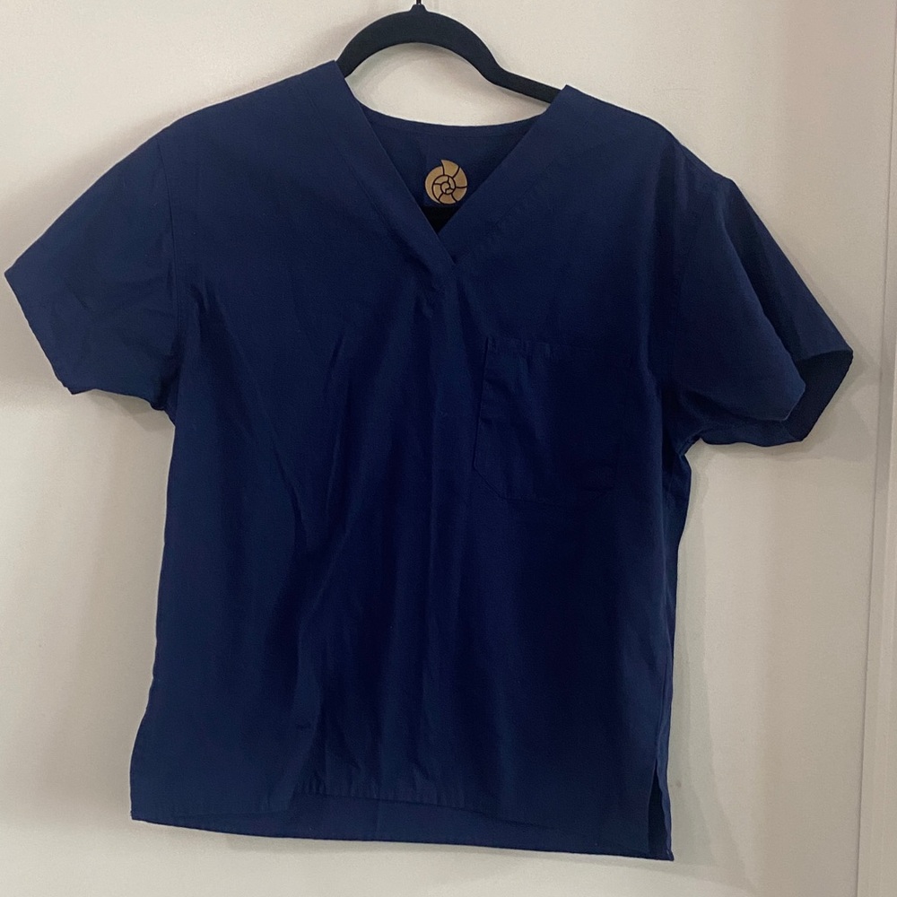 Classic Blue V-Neck Women's Scrub Top